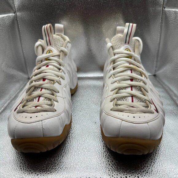 Size 10.5 Nike Foamposite Pro Gucci‎ White Gym Mens Basketball Shoes 624041-102